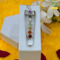 7 Chakra Pendant in Clear Quartz