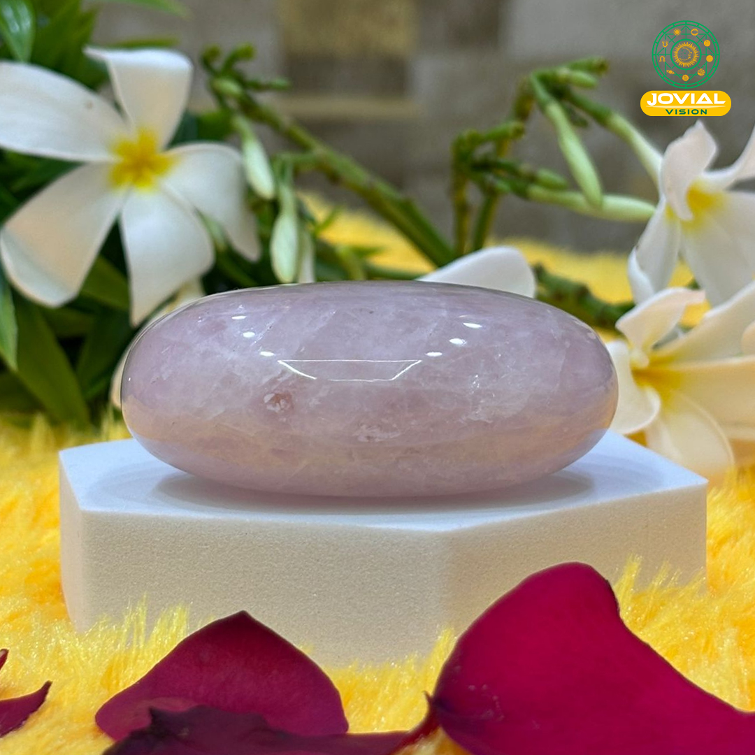 Jovial Vision Rose Quartz Palm Stone