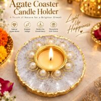 Agate  Coaster Candle Holder